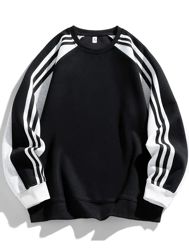 Maddox - Sudadera Con Mangas a Rayas y Cuello Redondo