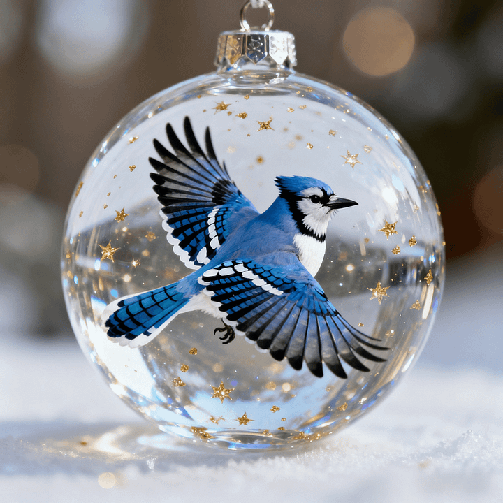 FrostFlight - Colección De Adornos Navideños De Cristal Con Simpáticos Pájaros
