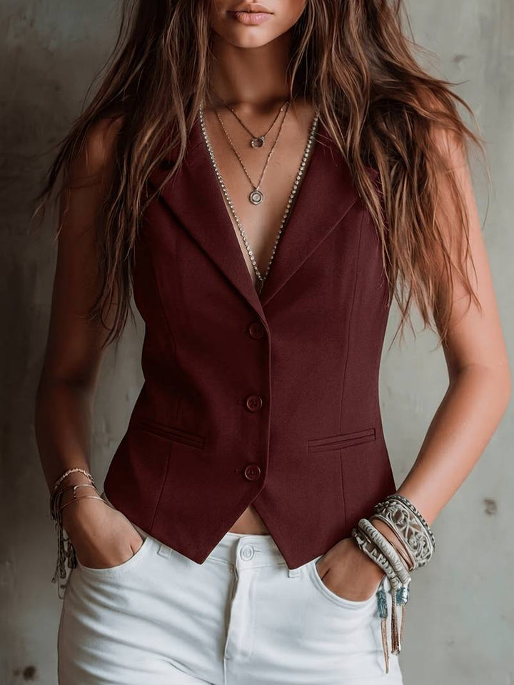 Arden - Elegante Chaleco De Traje Con Bolsillos