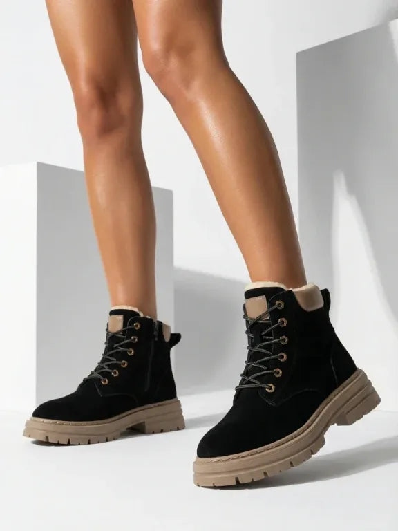 Alosia - Botines Con Cordones y Suela Gruesa