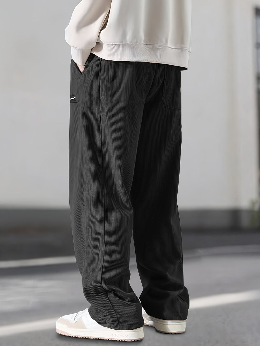 Asher - Pantalones Rectos Con Cintura Ajustable Con Cordón