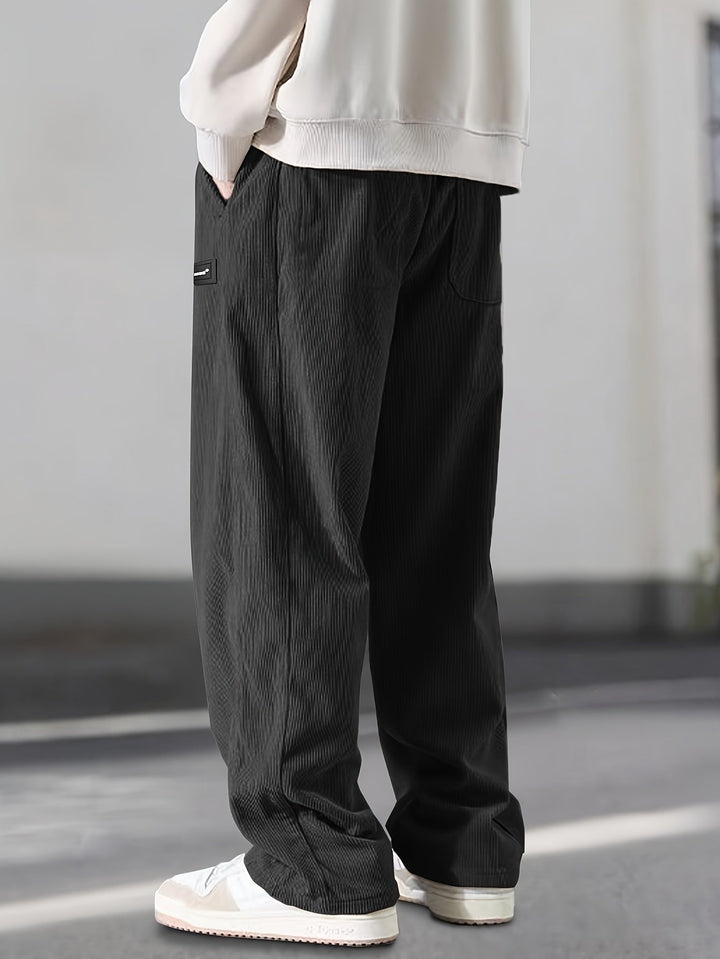 Asher - Pantalones Rectos Con Cintura Ajustable Con Cordón