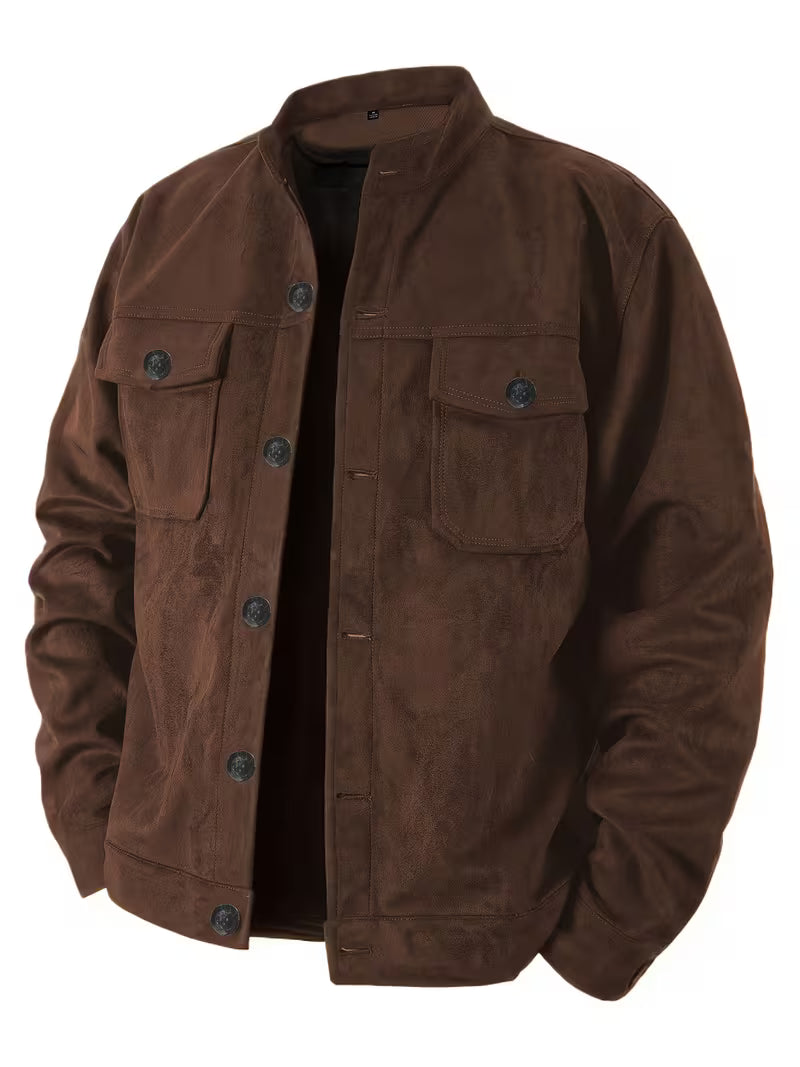 Jelil - Chaqueta De Ante Con Dos Bolsillos Delanteros
