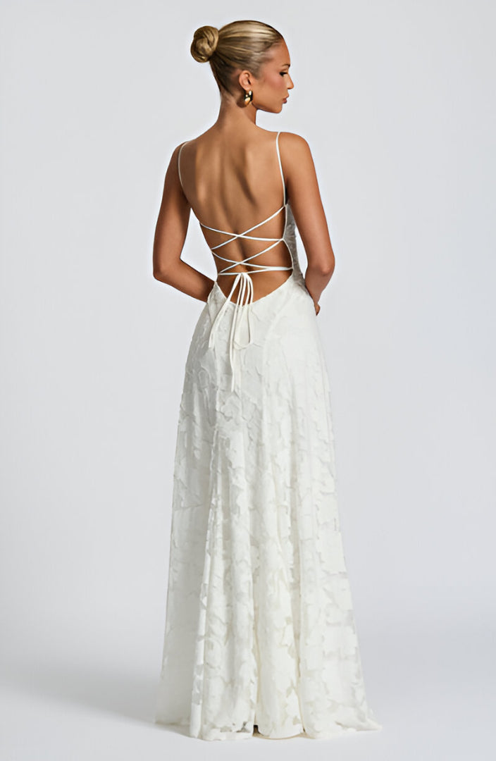 Alona - Elegante Vestido Largo Con Corsé De Encaje
