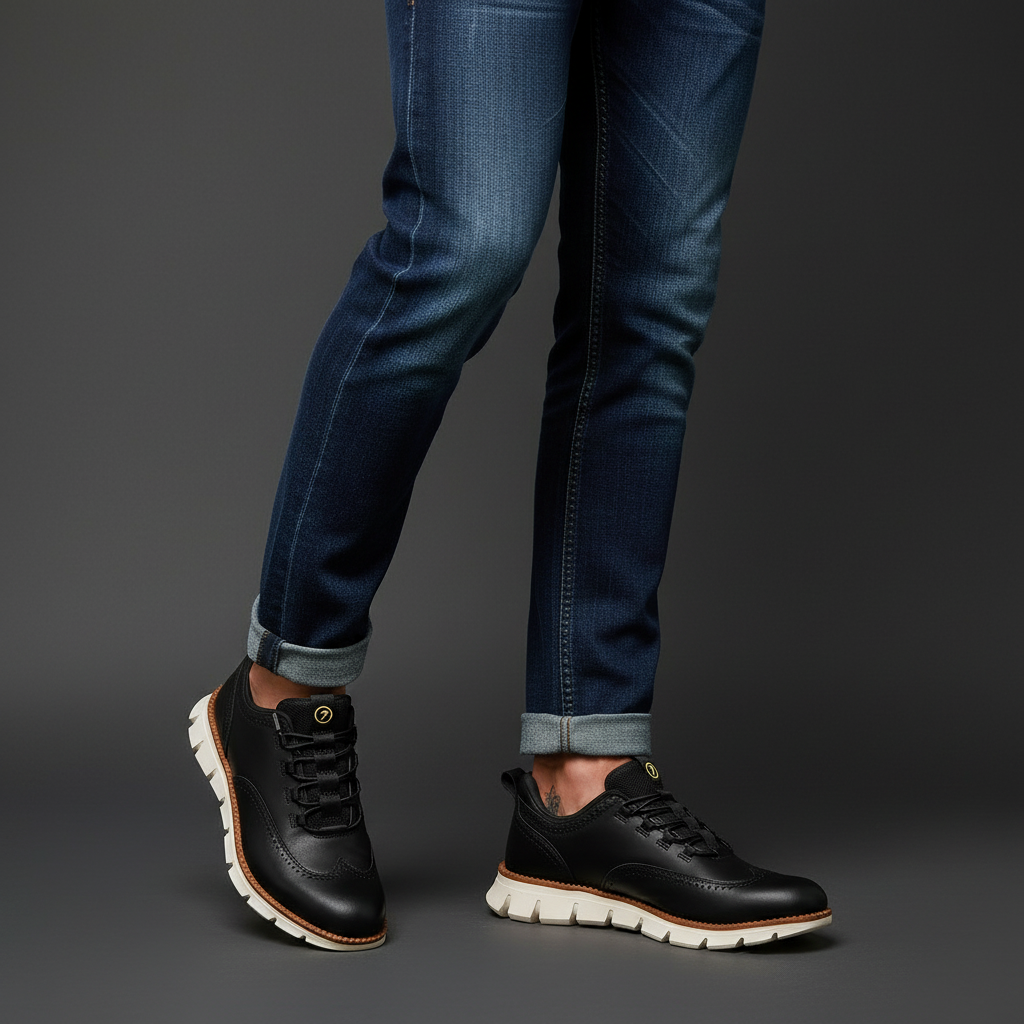 Heijnen - Zapatillas Deportivas de Piel Con Puntera de Ala y Diseño Brogue