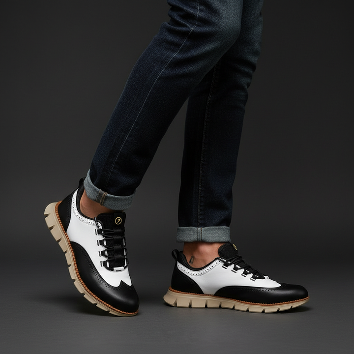 Heijnen - Zapatillas Deportivas de Piel Con Puntera de Ala y Diseño Brogue