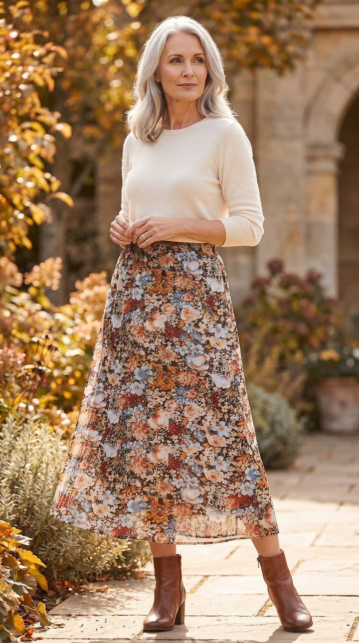 Zolina - Falda Con Estampado Floral Y Cintura Elástica