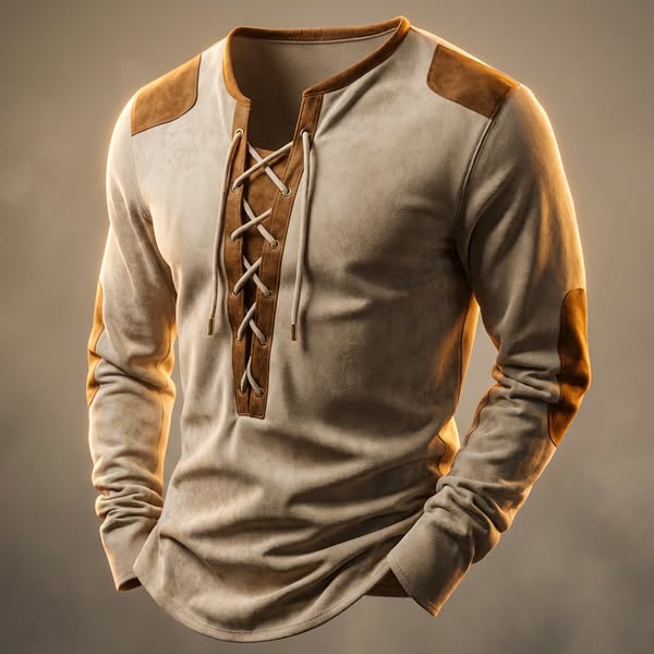 Kruno - Camisa Henley De Ante Sintético