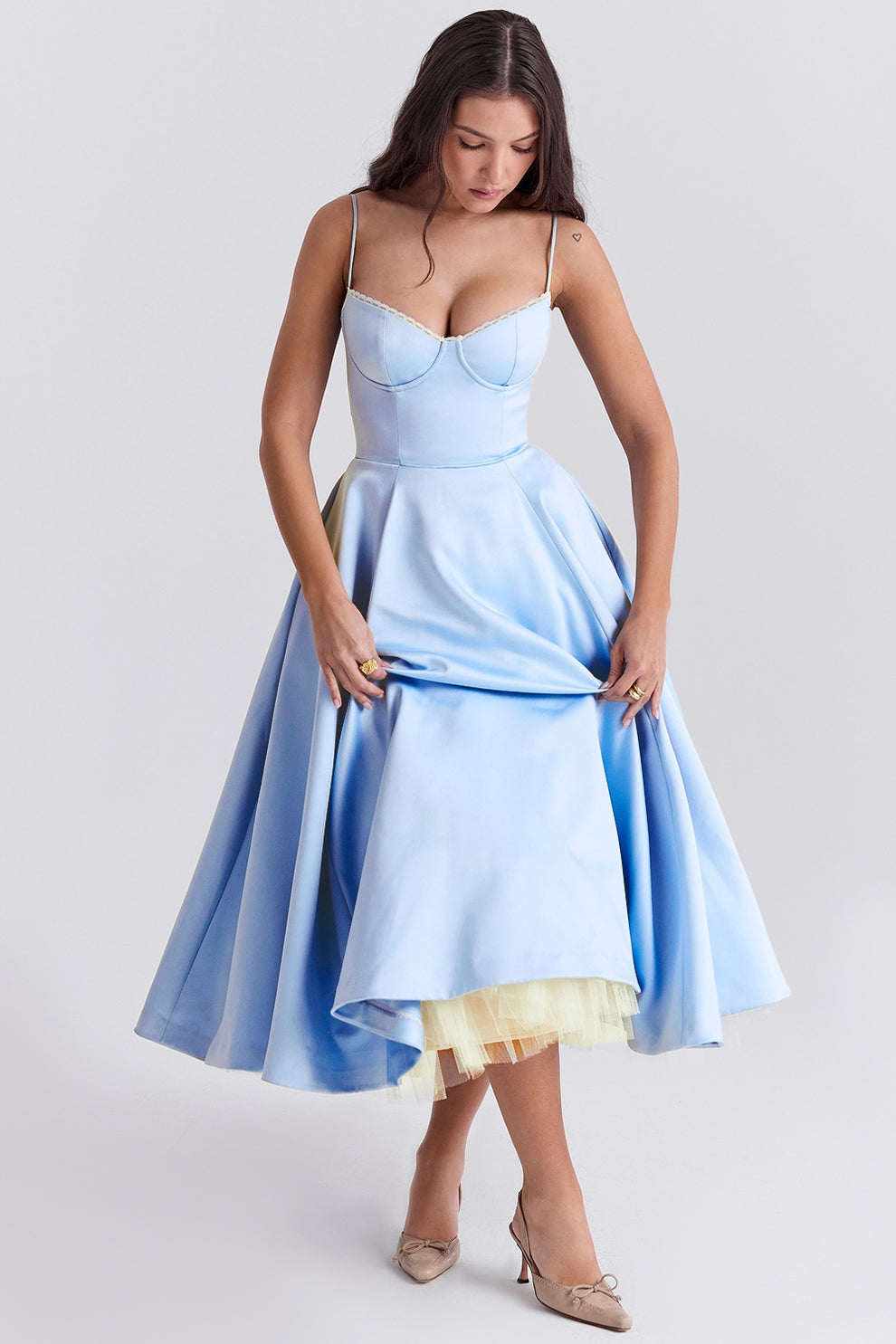Arestina - Vestido Midi De Tul A La Moda