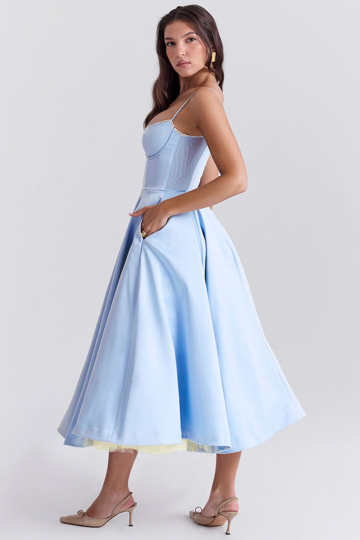 Arestina - Vestido Midi De Tul A La Moda