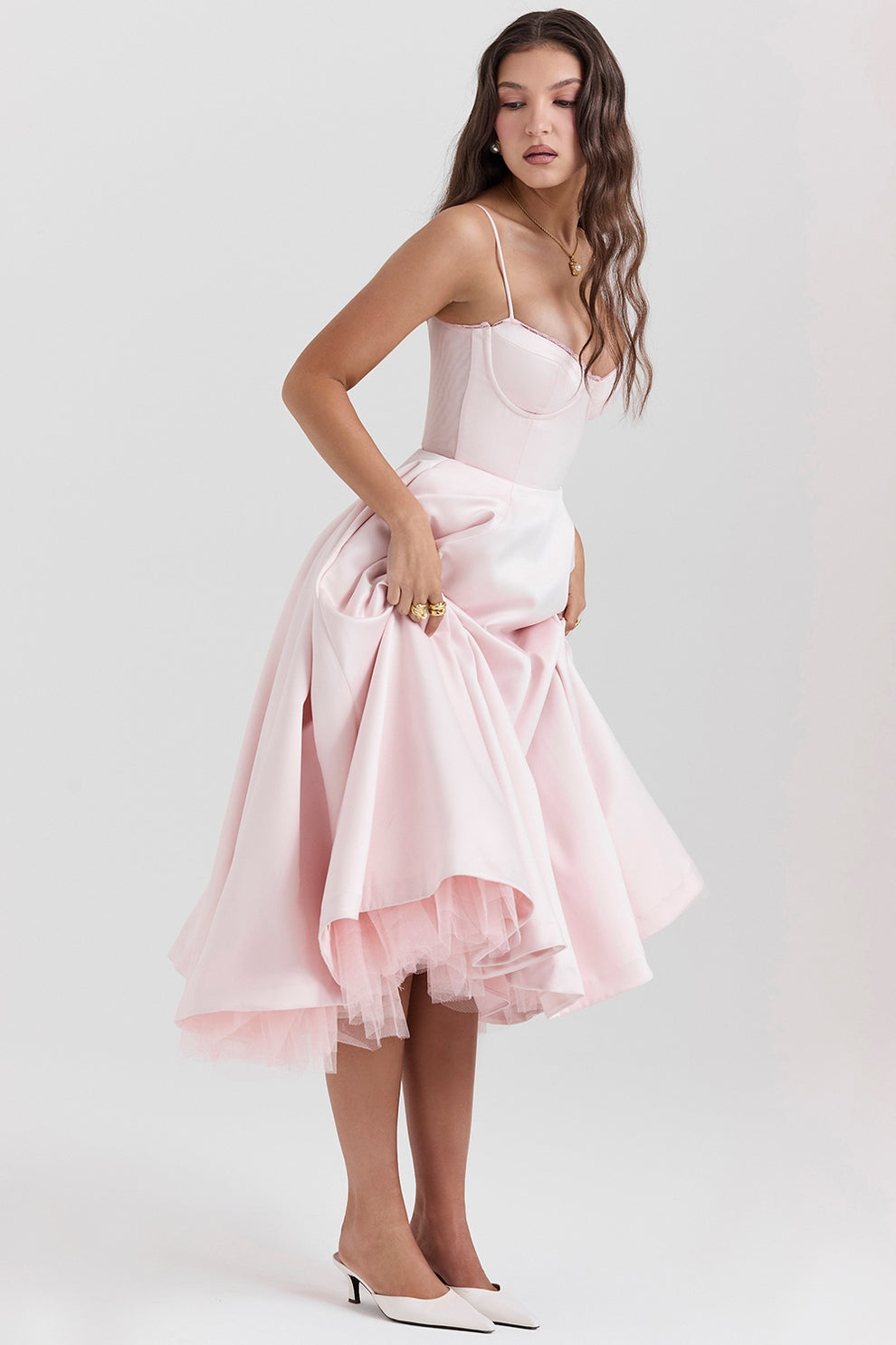 Arestina - Vestido Midi De Tul A La Moda