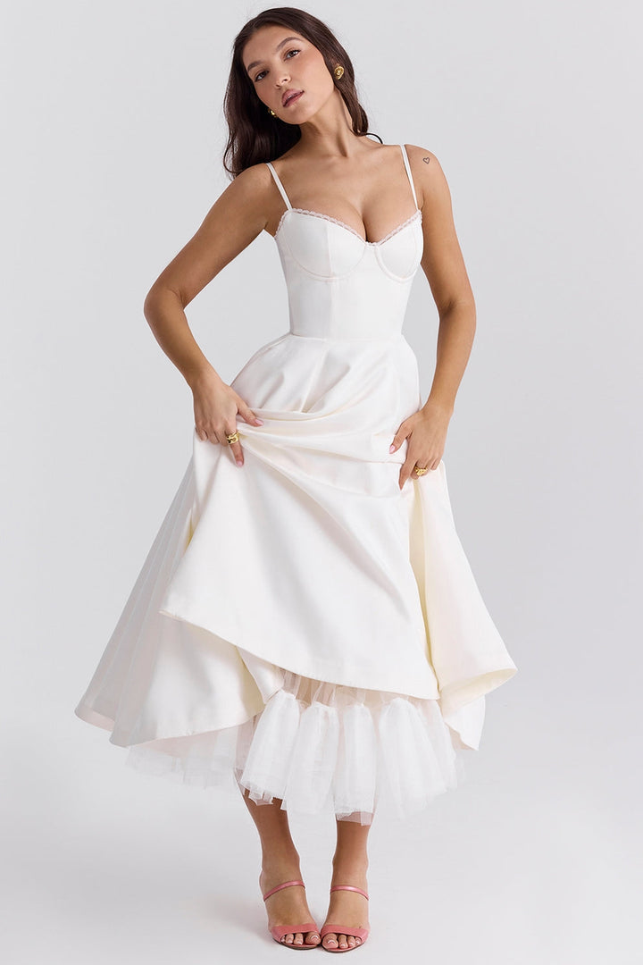 Arestina - Vestido Midi De Tul A La Moda