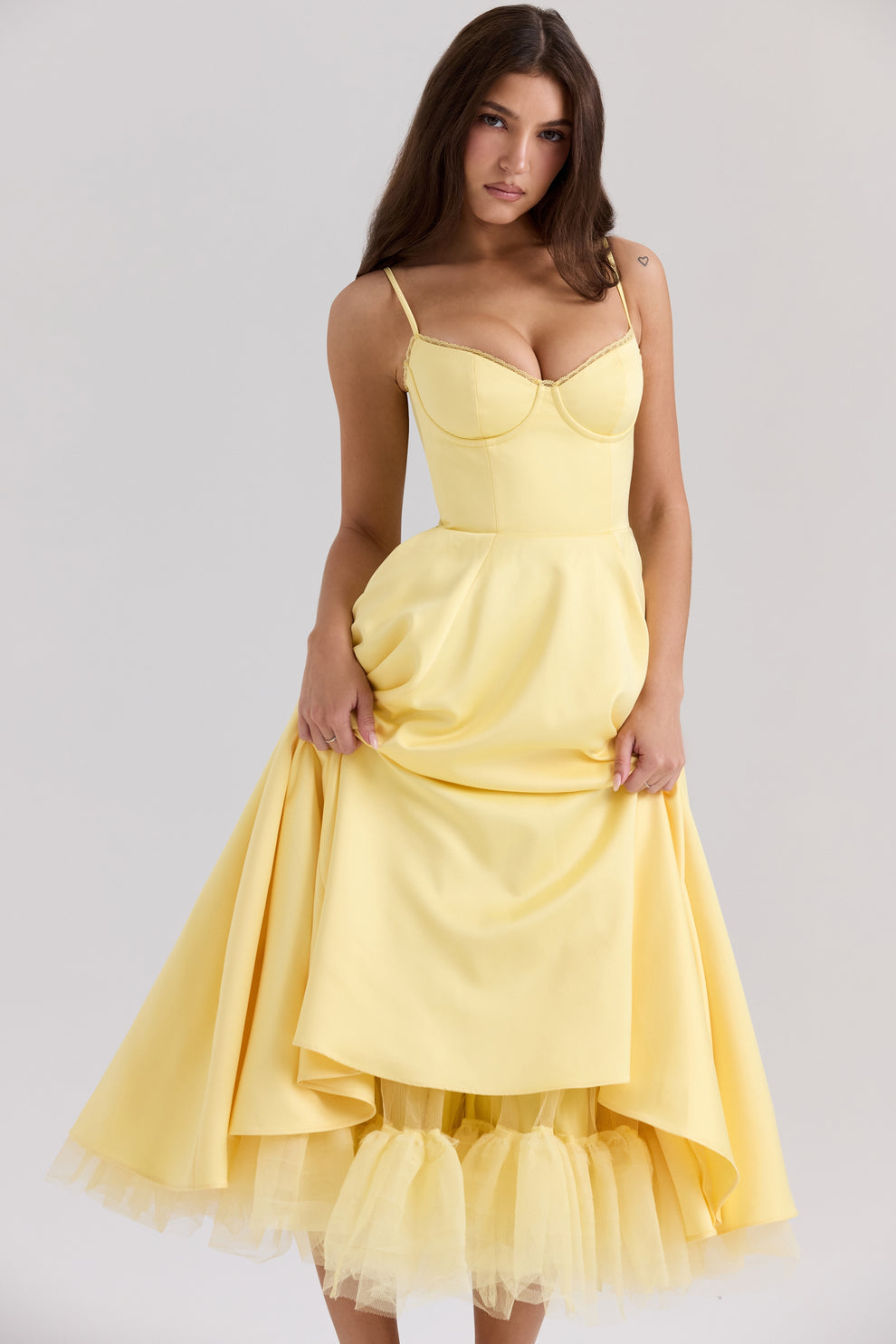 Arestina - Vestido Midi De Tul A La Moda
