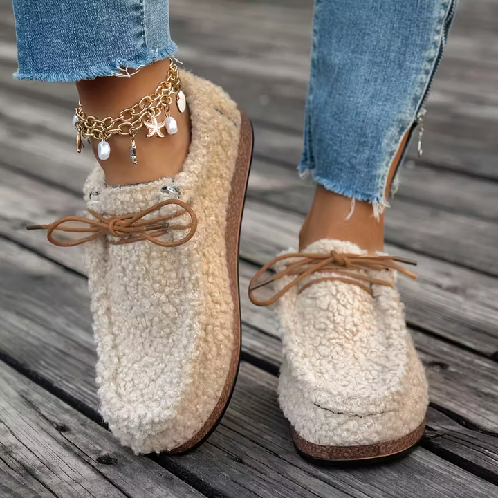 Odeya - Zapatos Con Cordones De sherpa Suave