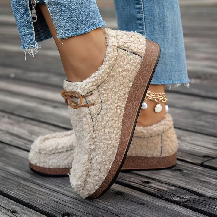 Odeya - Zapatos Con Cordones De sherpa Suave