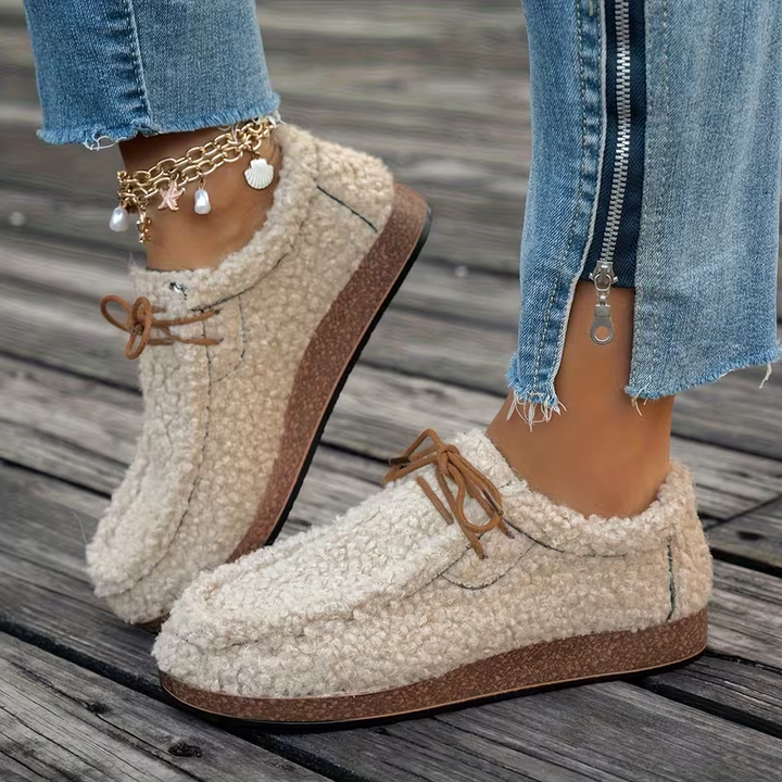 Odeya - Zapatos Con Cordones De sherpa Suave