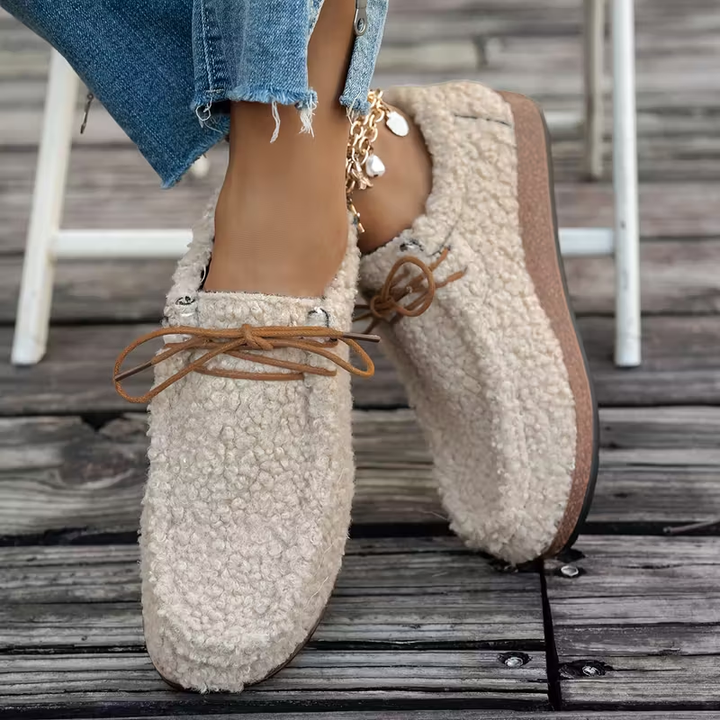 Odeya - Zapatos Con Cordones De sherpa Suave