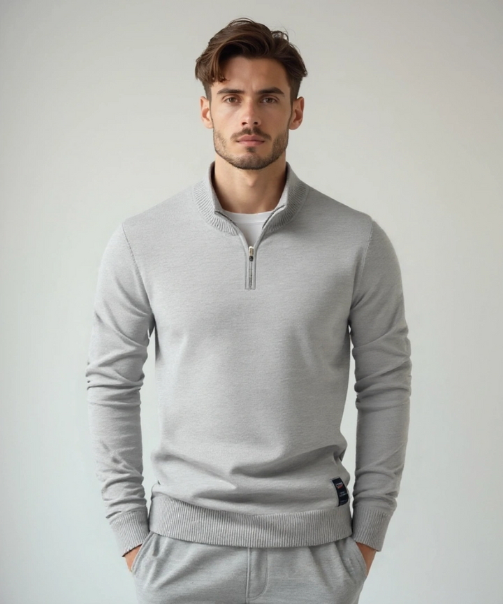 Stoyan - Jersey De Punto Con Media Cremallera