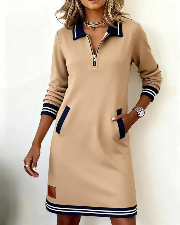 Toruviel - Vestido Elegante De Algodón Con Manga Larga