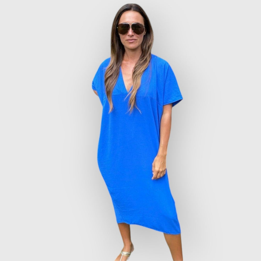 Aveline - Vestido Midi De Manga Corta