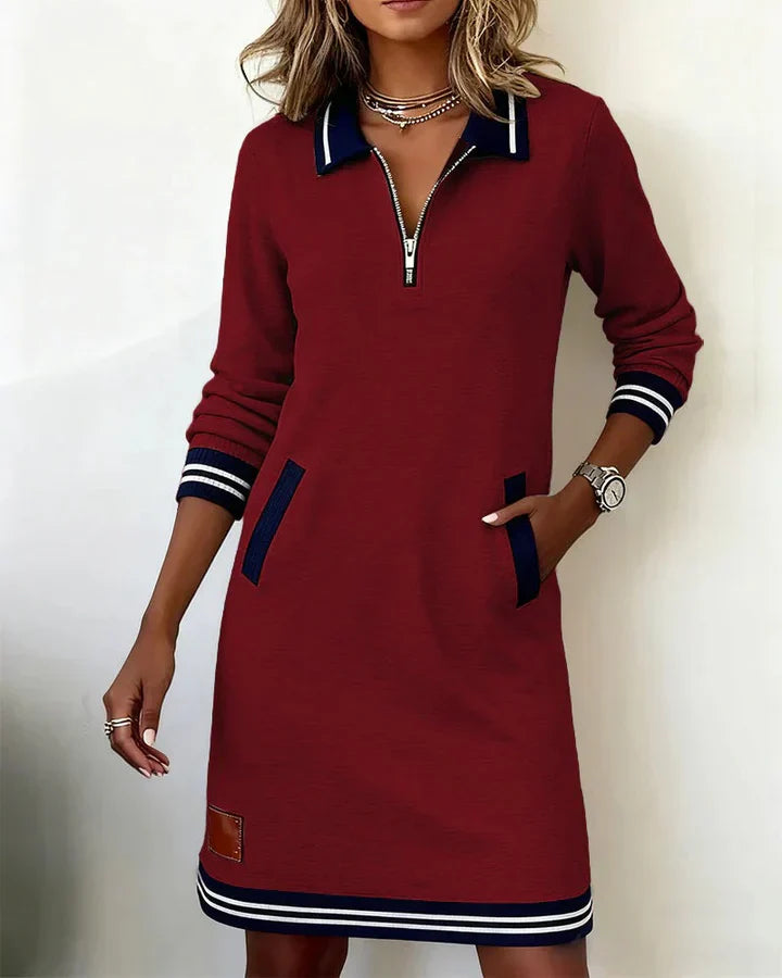Toruviel - Vestido Elegante De Algodón Con Manga Larga