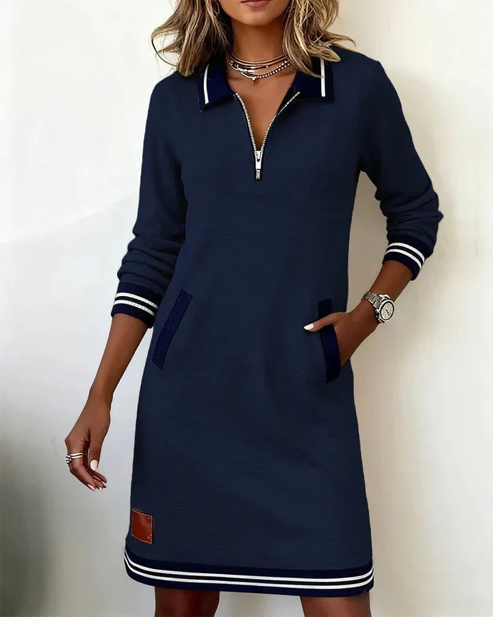Toruviel - Vestido Elegante De Algodón Con Manga Larga