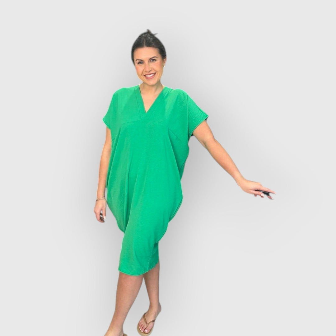 Aveline - Vestido Midi De Manga Corta