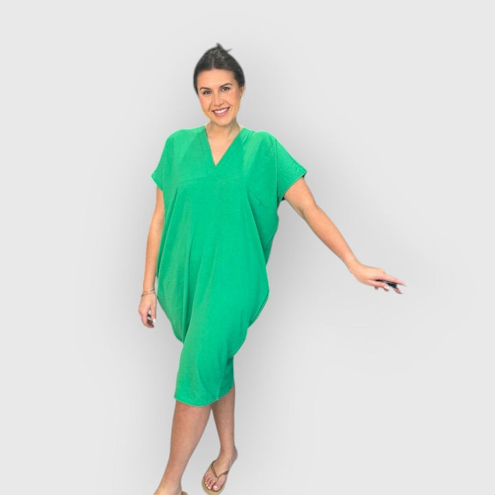 Aveline - Vestido Midi De Manga Corta