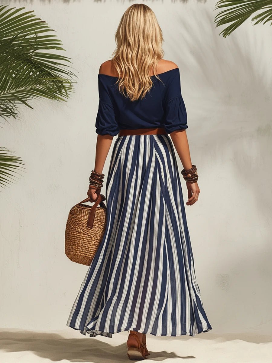 Esabella - Elegante Conjunto De Verano De Dos Piezas