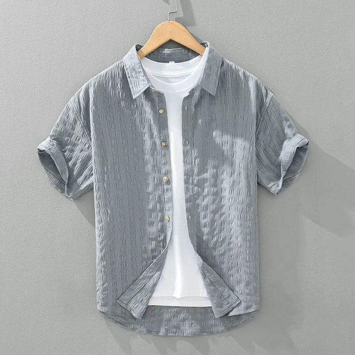 Bradson - Camisa De Manga Corta Con Botones Y Textura