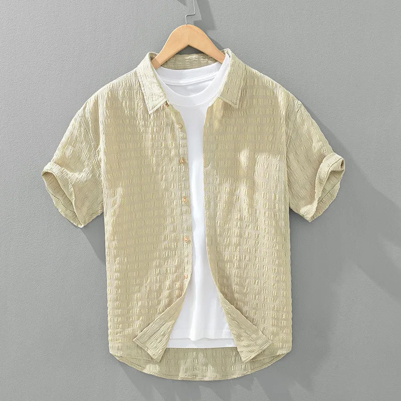 Bradson - Camisa De Manga Corta Con Botones Y Textura