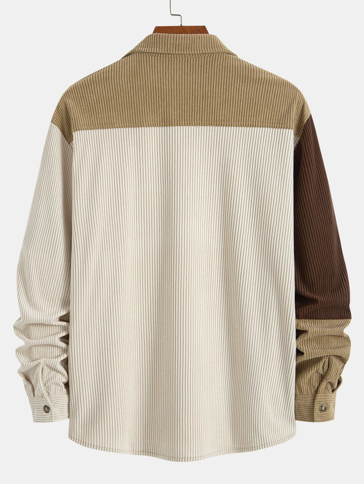 Dermot - Conjunto De Camisa Con Capucha y Pantalones De Patchwork De Pana