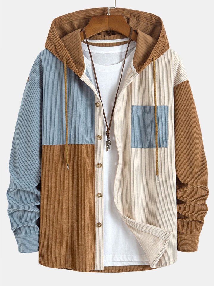 Herk - Conjunto De Sudadera Con Capucha y Pantalones De Pana Con Parches