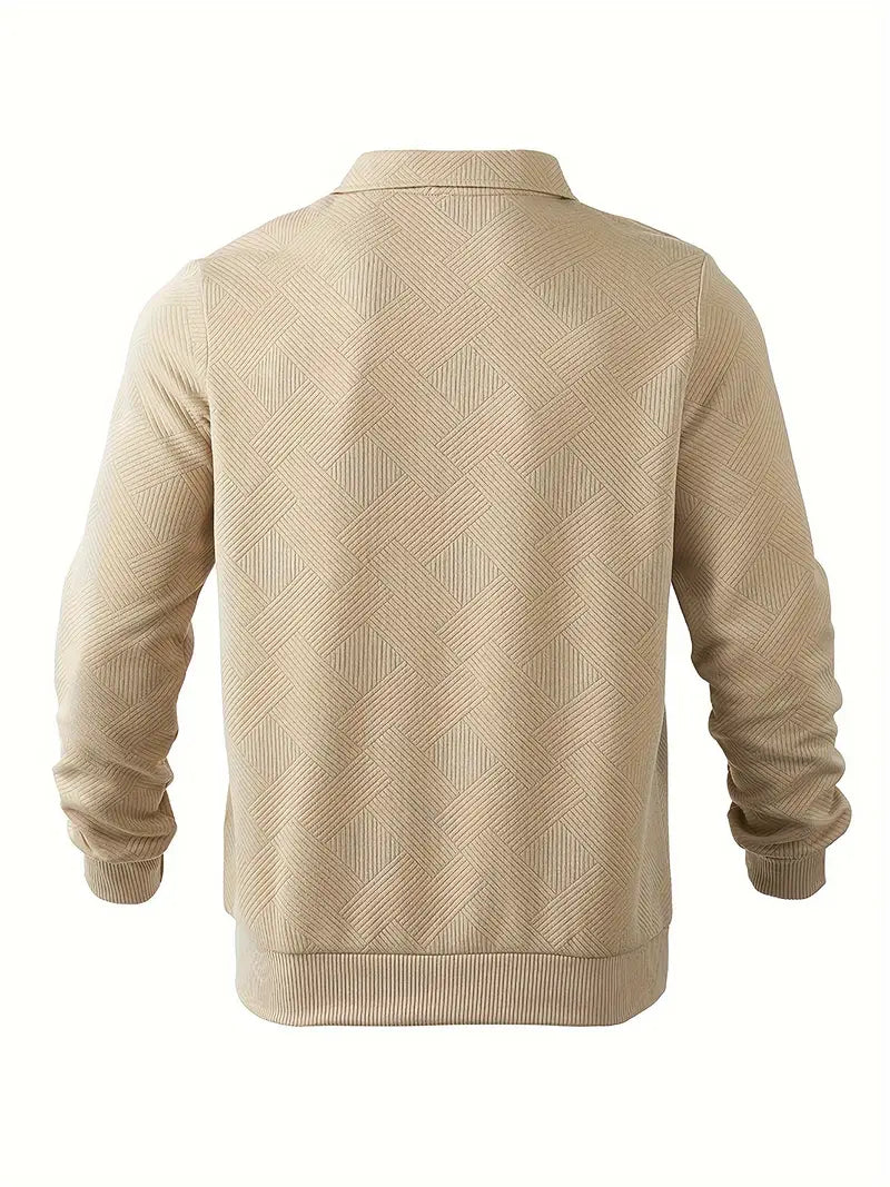 Baldrick - Sudadera Vintage Con Cremallera y Diseño Geométrico