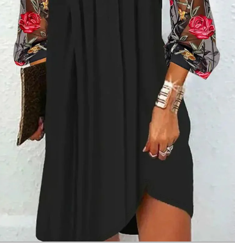 Victoire - Elegante Minivestido Con Mangas Transparentes