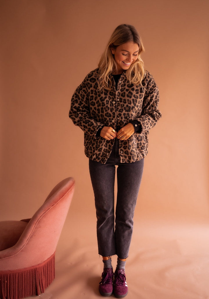 Leana - Chaqueta Transpirable Con Estampado De Leopardo