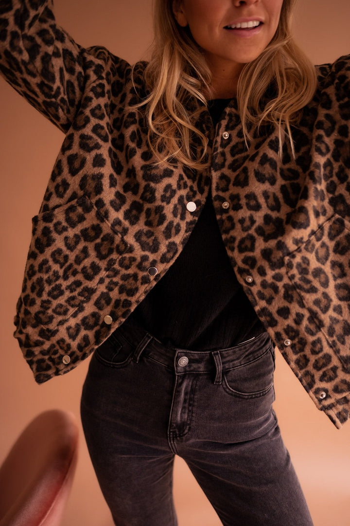 Leana - Chaqueta Transpirable Con Estampado De Leopardo