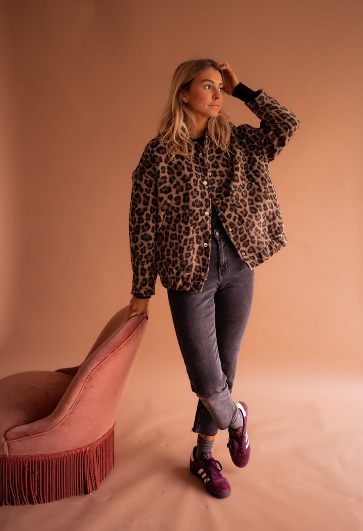 Leana - Chaqueta Transpirable Con Estampado De Leopardo