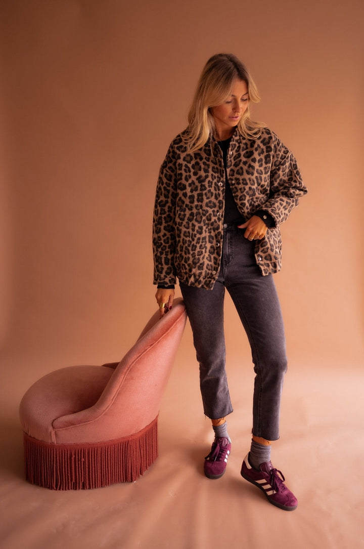 Leana - Chaqueta Transpirable Con Estampado De Leopardo