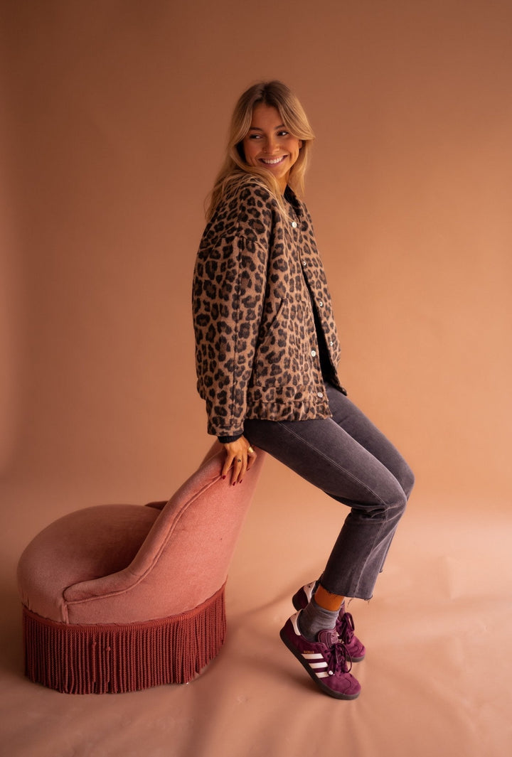 Leana - Chaqueta Transpirable Con Estampado De Leopardo