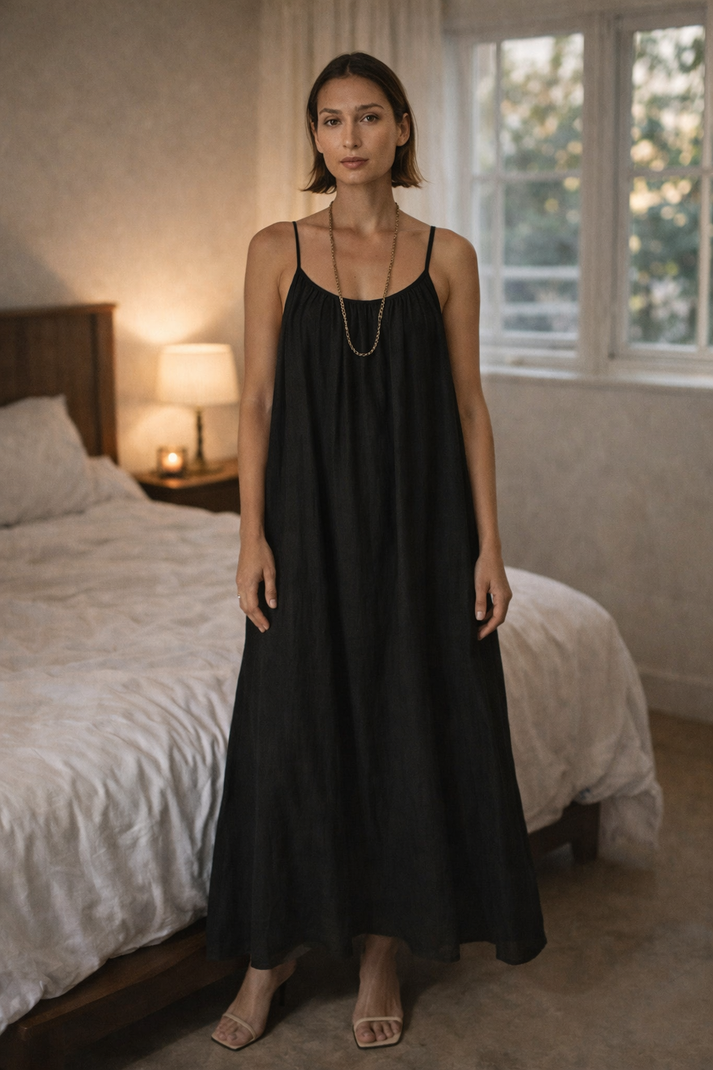 Buvini - Elegante Vestido Sin Espalda Para Estar Por Casa en Verano