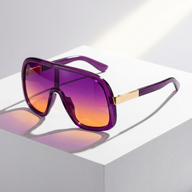 LumaVex - Gafas De Sol Tipo Escudo Con Lentes Tintadas De Corte Ancho