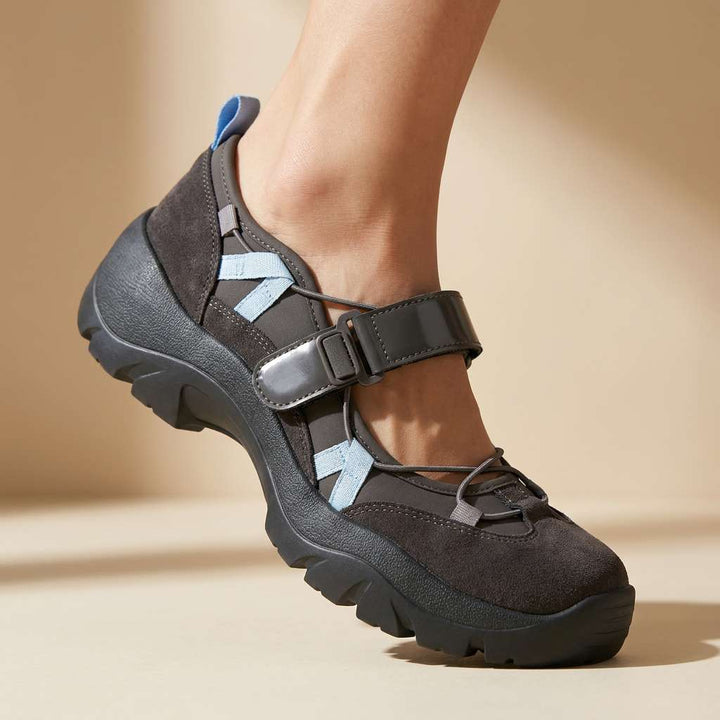 Wylma - Zapatillas Deportivas de Suela Gruesa Con Tira de Velcro