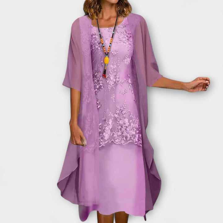 Himonika - Vestido Elegante Con Estampado Floral