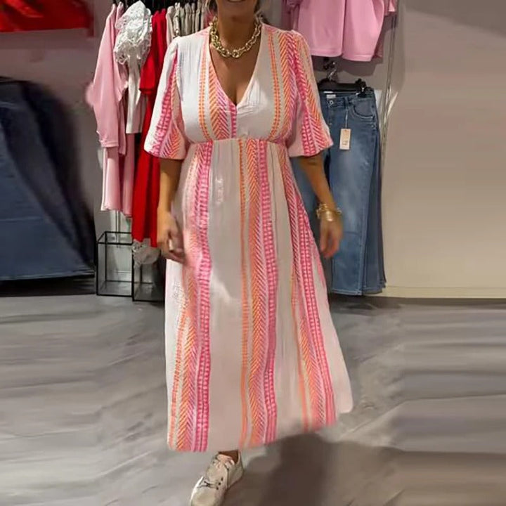Annie - Vestido De Verano De Lino Con Cuello En V
