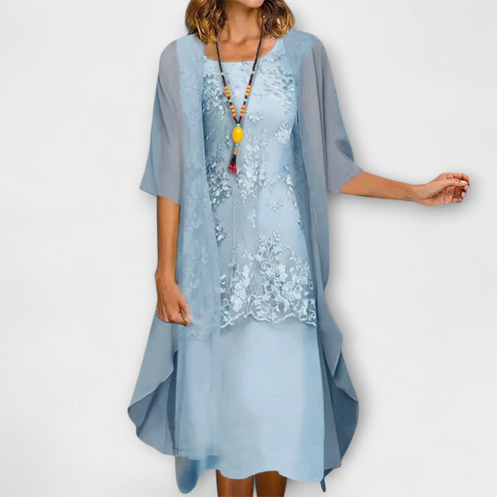 Himonika - Vestido Elegante Con Estampado Floral