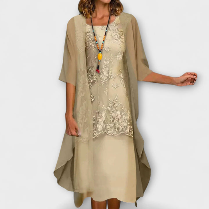 Himonika - Vestido Elegante Con Estampado Floral
