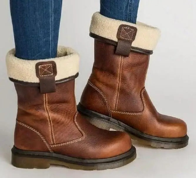 Shareen - Botas De Invierno De Cuero Forradas