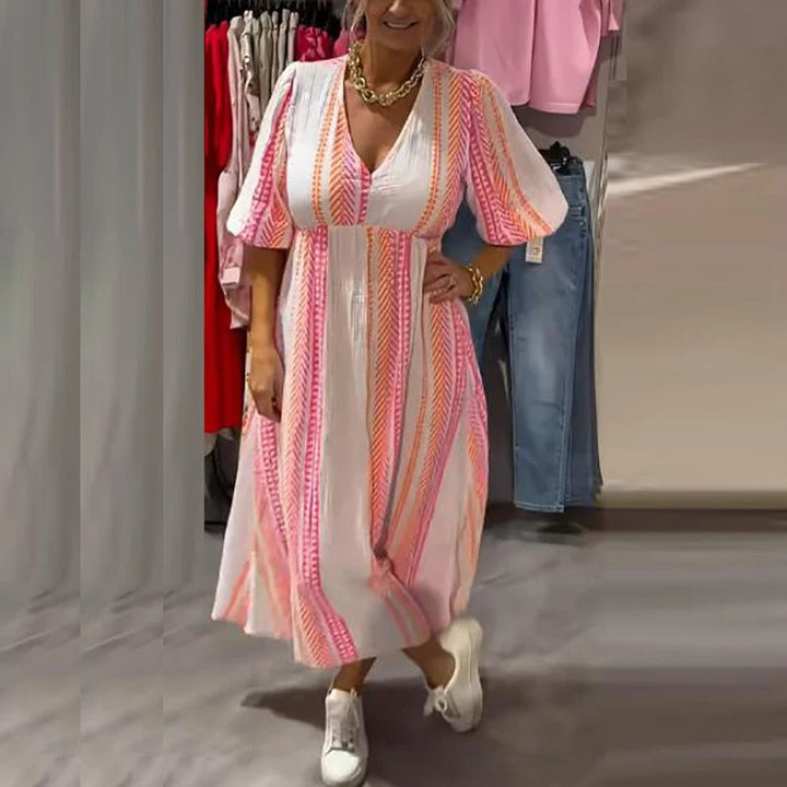 Annie - Vestido De Verano De Lino Con Cuello En V