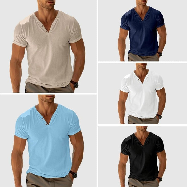 Eligio - Camiseta de Punto Con Botón